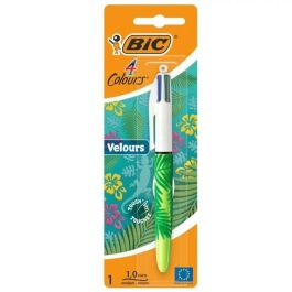 Stylo à bille 4 Couleurs Bic Velours blister 1 mm Assortie