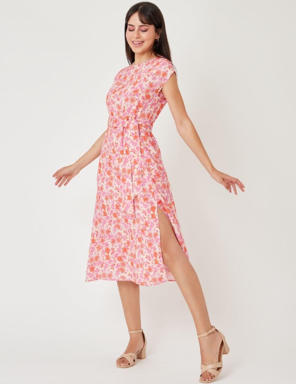 Emna Dress Robe imprimé fleur en Viscose Ms. Marion