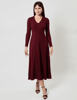 Lola Dress Robe longue en maille burgundy Ms. Marion