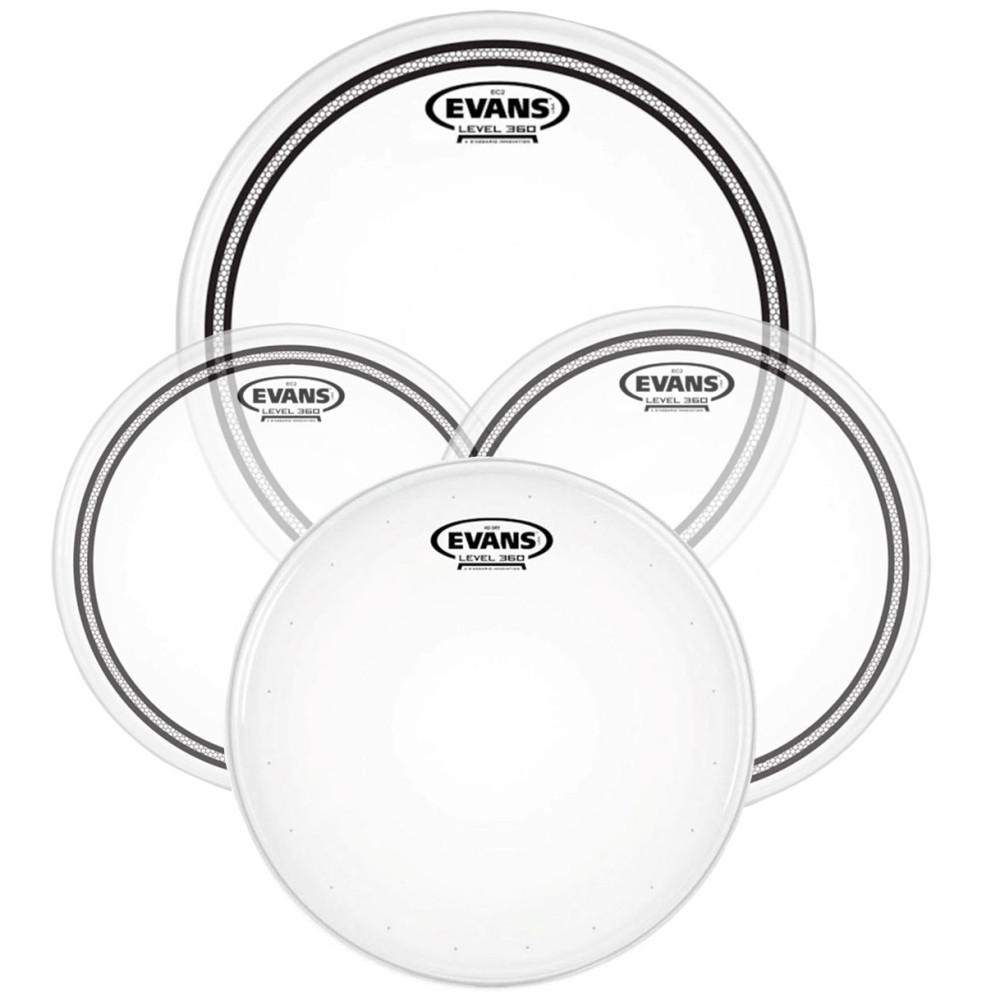 Evans EPP-EC2SHDD-F, Pack de Peaux EC2 Fusion transparentes