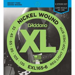 EXL165-6 Jeu de 6 Cordes Basse Nickel Wound 32-135