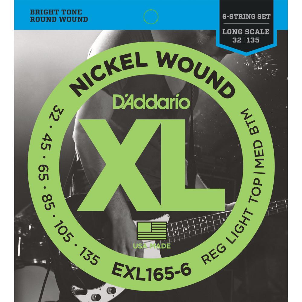 EXL165-6 Jeu de 6 Cordes Basse Nickel Wound 32-135
