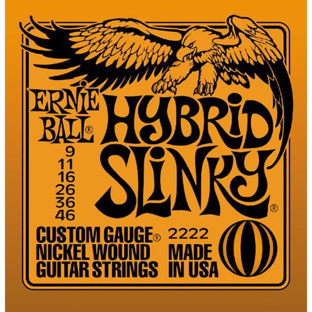 Ernie Ball 2222, Hybrid Slinky Cordes Guitare Electrique 09-46
