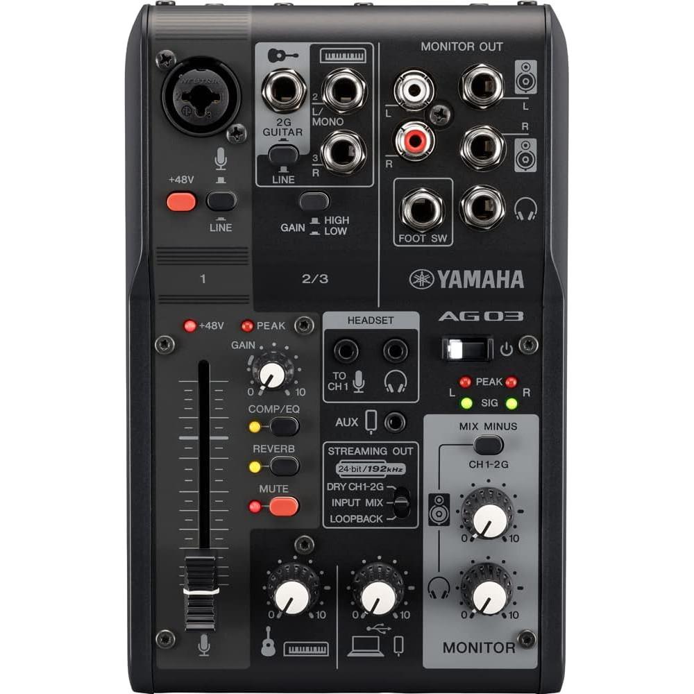 Yamaha AG03MK2 B, Interface Audio USB Streaming Podcast