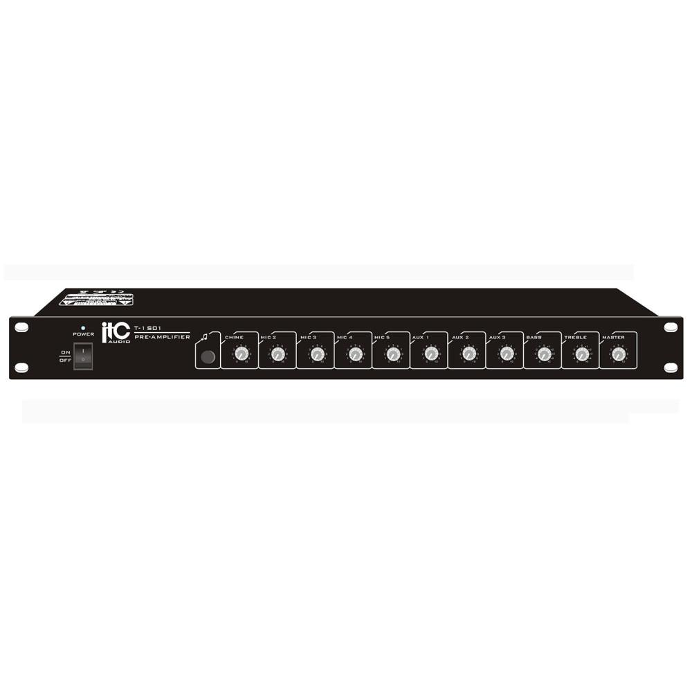 ITC T-1S01, Pré-amplificateur 5 entrées Mic , 3 canaux Aux