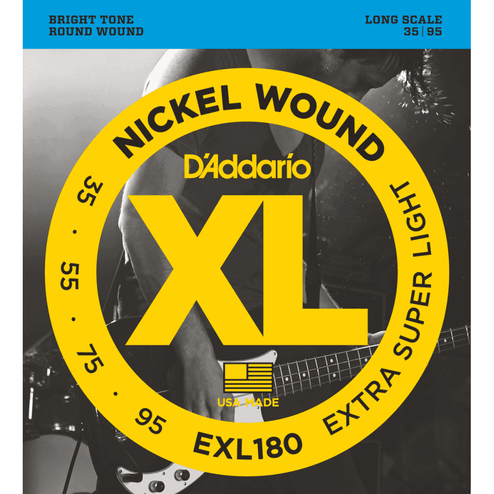 EXL180 Jeu de 4 Cordes Basse Nickel Wound 35-95