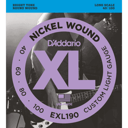 EXL190 Jeu de 4 Cordes Basse électrique Nickel
