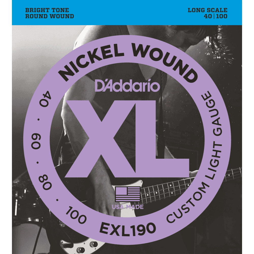 EXL190 Jeu de 4 Cordes Basse électrique Nickel