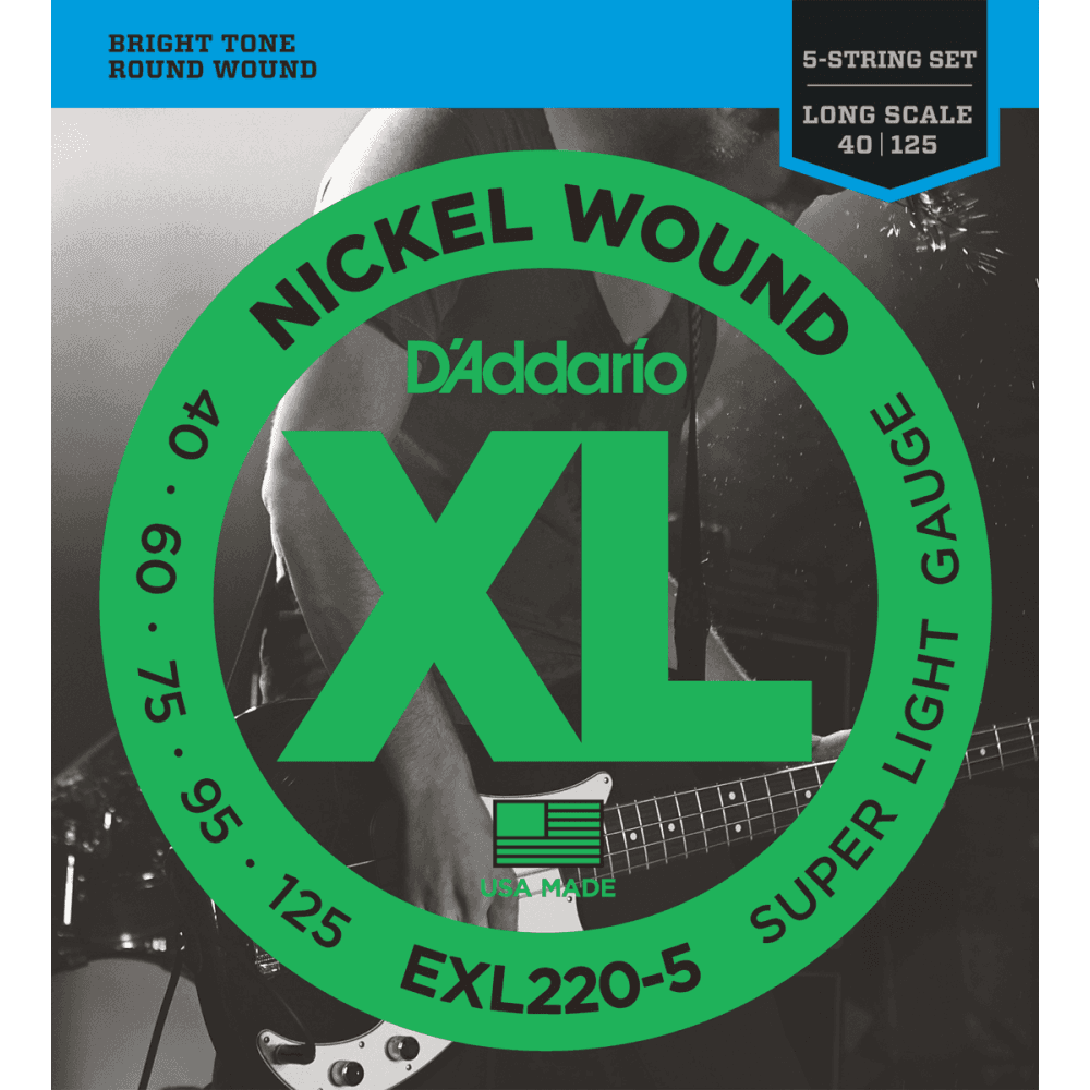 EXL220-5 Jeu de 5 Basse électrique Nickel Wound