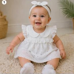 broderie anglaise blanche bébé fille 4447