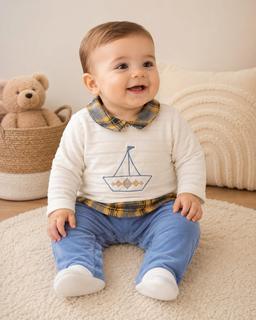 Grenouillère velours bébé garçon 12557C