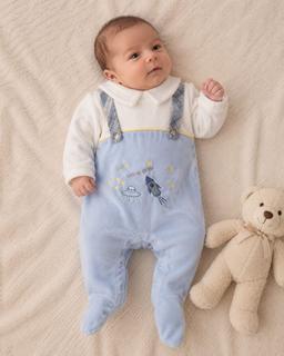 Grenouillère velours bébé garçon 12547C