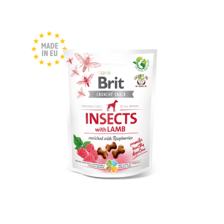 Craquelin Croustillant Brit Care. Insectes à l’Agneau Enrichi Aux Framboises