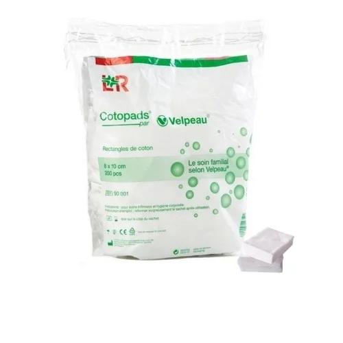 COTOPADS RECTANGLE COTON 8CM*10CM 200 PIECES