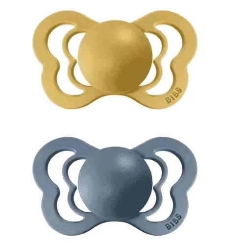 BIBS 2 SUCETTES COUTURE COLLECTION MUSTARD