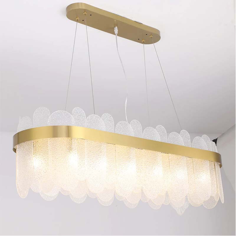 Lustre En Cristal Rectangulaire Style Nordique 80 cm x 35 cm