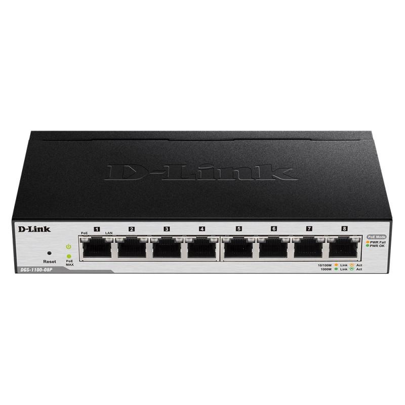 D-Link Switch DGS-1100-08P 8 Ports Gigabit PoE Smart Managed
