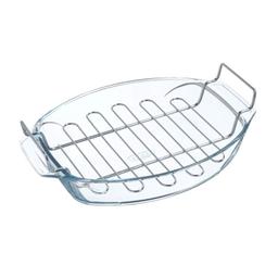 PYREX Plat Ovale Irrésistible 40 x 28 Cm + Grille De Cuisson