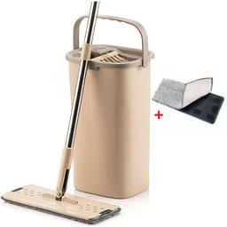 Emay Home Nettoyant Avec Seau Beige + 1 Serpillières microfibres