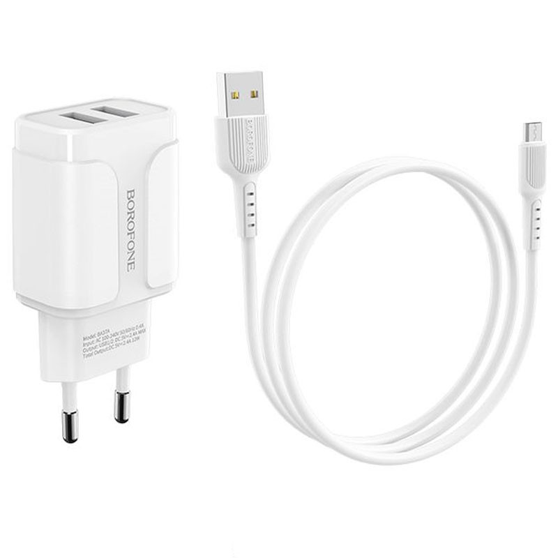 BOROFONE Borofone BA37A 2 Ports USB Vers Micro USB