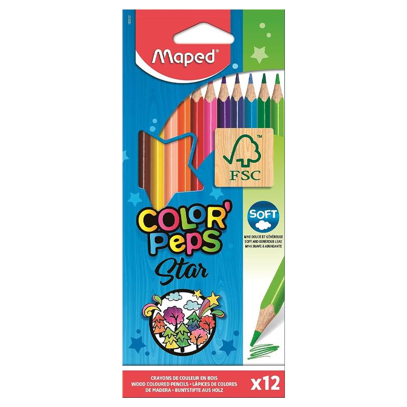 Maped de 12 Crayons Couleur'Peps