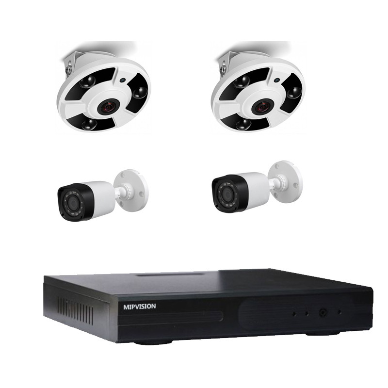 mipvision Hyprid + 2 Cameras Externes + 2 Cameras Internes MipVision 5MP
