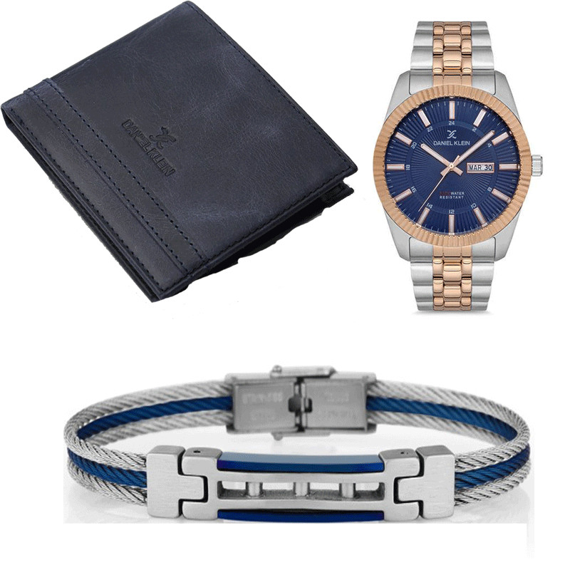 Daniel klein Portefeuille Daniel Klein + Bracelet Homme Daniel Klein + Montre Daniel Klein