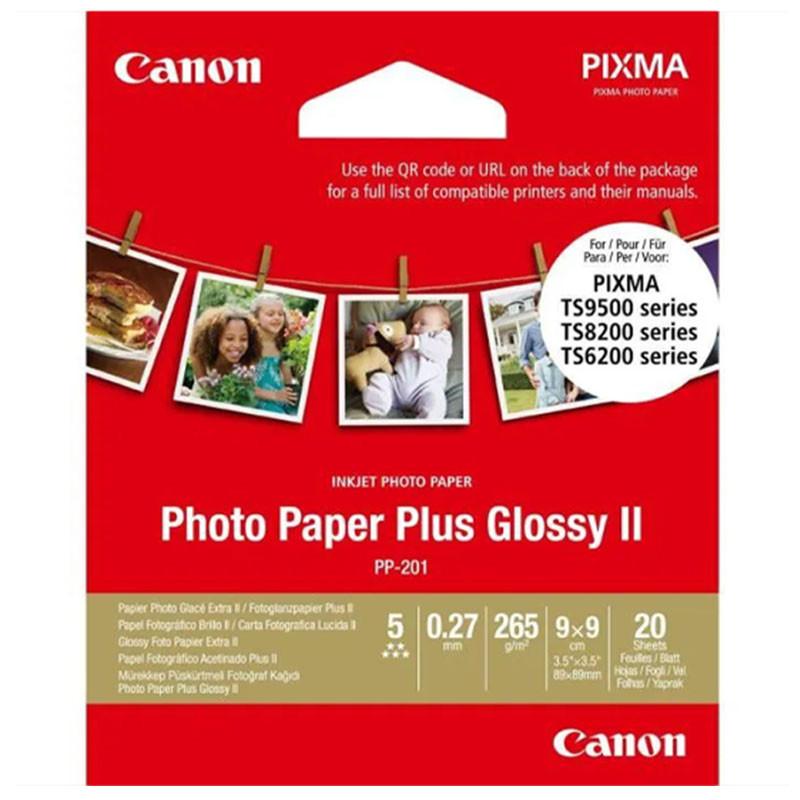 Canon Papier Photo Plus Glossy II 20 Feuilles 9x9Cm
