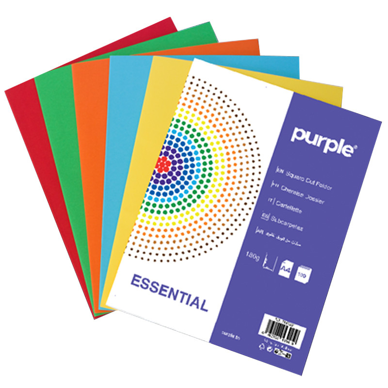 Purple 10 Chemises Cartonnées Essential Assorties