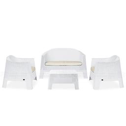 Sotufab Plast De Jardin Monaco + 2 Tabourets Coffre