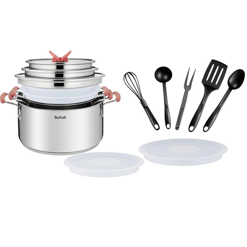 Tefal Batterie de Cuisine Opti'Space 13 Pièces Inox