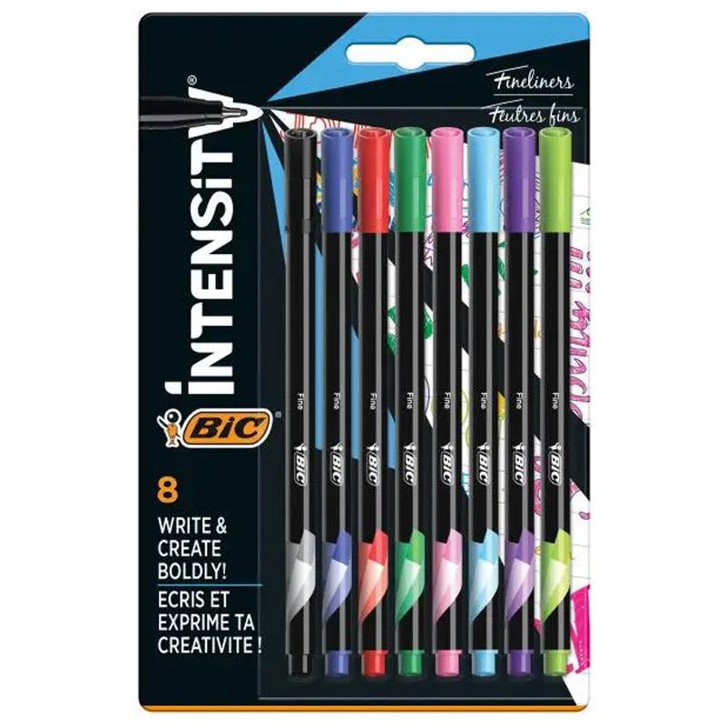 Bic 8 Stylos Feutres Bic Intensity 0.4mm à Point Fine
