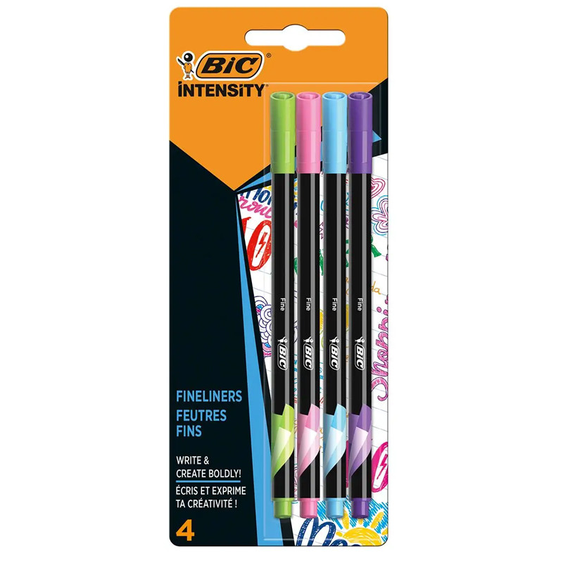 Bic de 4 Stylos Feutre Bic Point Fine Intensity 0.4 mm