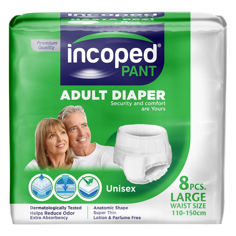 Incoped Adultes Culotte Incoped Unisexe Large 8 Pièces