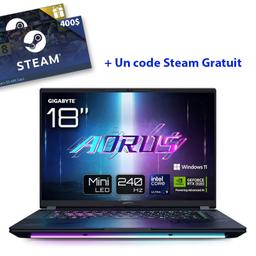 GIGABYTE Gamer Aorus Master 18 AM8H BYH Ultra 9 2To Windows 11 Pro
