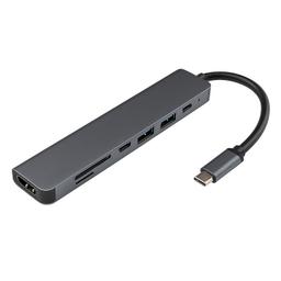 SBOX Adaptateur 7En1 Type-C Vers HDMI + USB-A + USB-C + SD TF