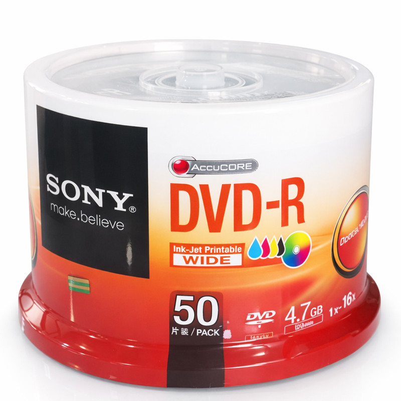 Sony Paquet de 50 Pieces DVD-R 50DMR47CWP 4. Imprimable