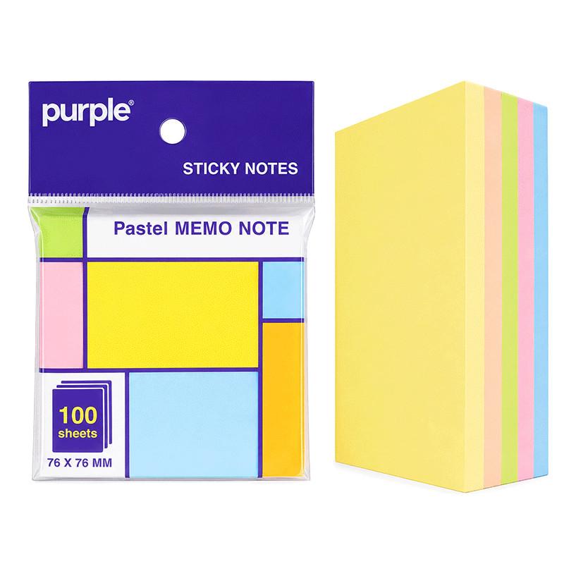 Purple Memo Note Pastel 100 Feuilles Assorties