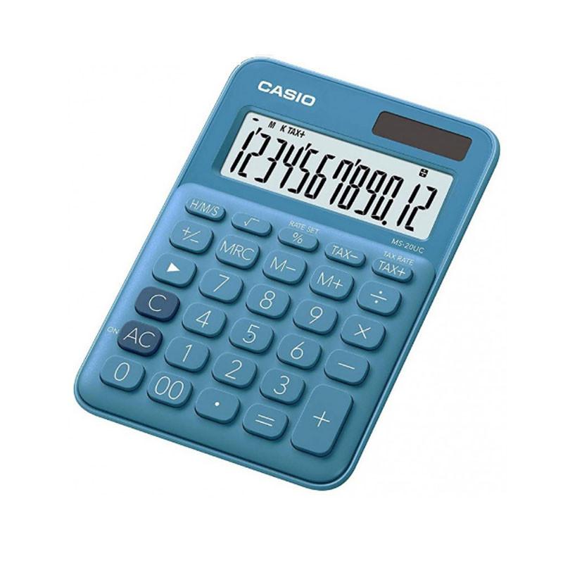 CASIO Calculatrice MS-20UC-BU 12 Chiffres