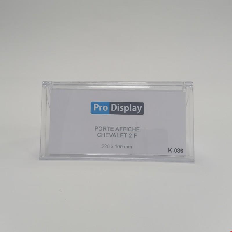 Display K-036, Porte Affiche Chevalet Double Face 100 x 220 mm Transparent