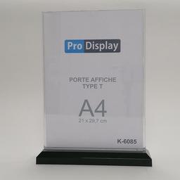Display K-6085V, Porte Affiche Type T Double Face 100 x 220 mm Transparent