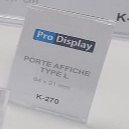 Display K-270, Porte Affiche Type L 64 x 91 mm Transparent