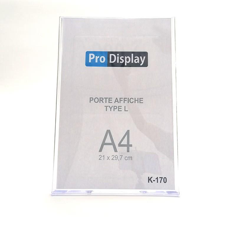 Display K-170, Porte Affiche Type L Verticale A4 Transparent