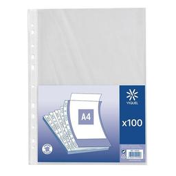 Intercalaires simple Sachet de 100 pochettes transparent de Viquel 60 microns A4