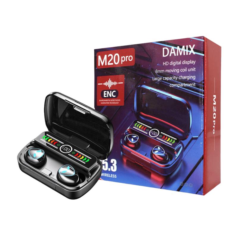 Ecouteurs sans fil bluetooth Damix m20 + power bank