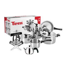 Cuisine Batterie En Inox 18 -10 15 Pièces TEM Modèle Cosmos