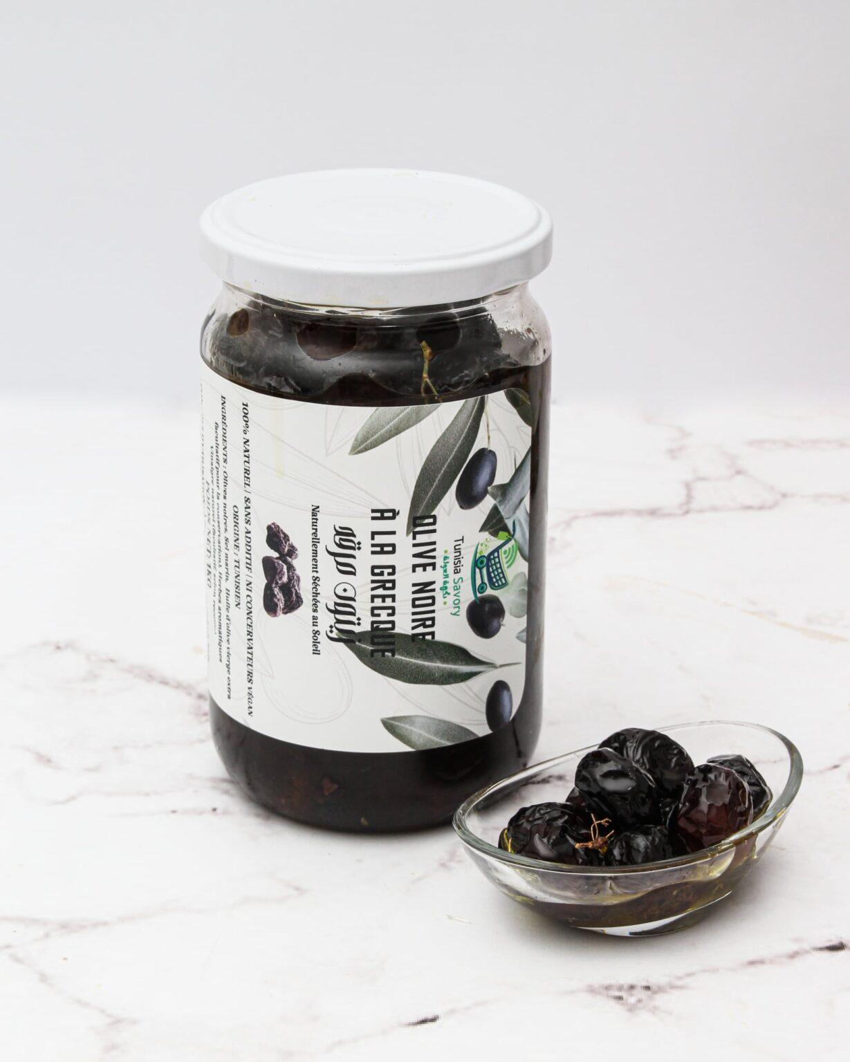 Olives noires marinées façon grecque