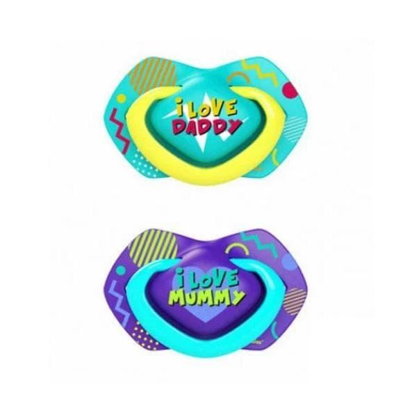 CANPOL 2 sucette universelle neon love 18m+