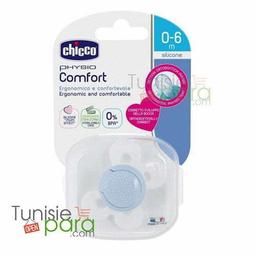 Chicco sucette physio comfort silicone bleu 0-6m+