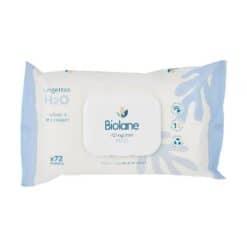 Biolane Lingettes nettoyantes H2O à l’eau bt 72
